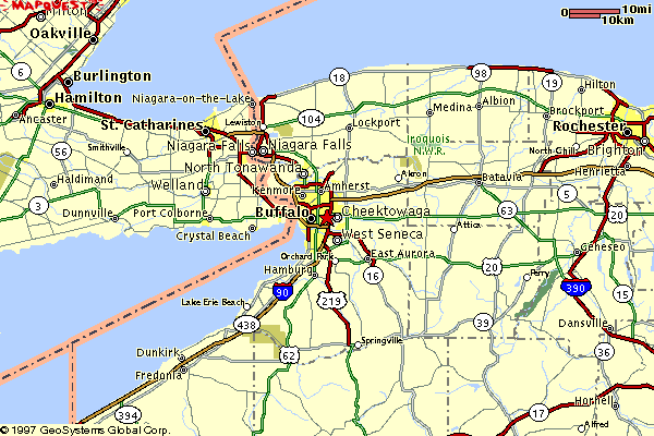 Buffalo N.Y. Area Location Map