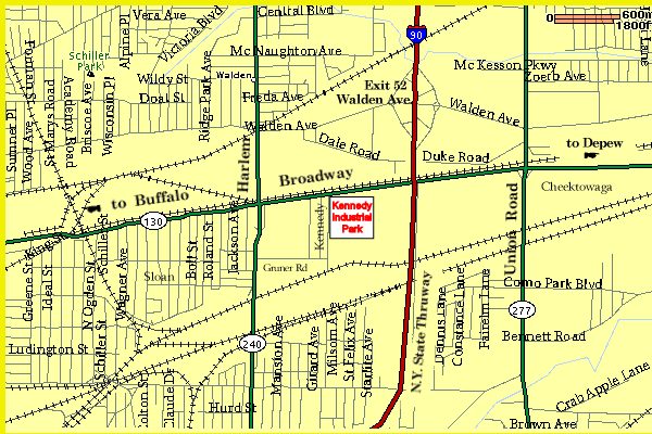 Street Location Map for Kennedy Industrial Park